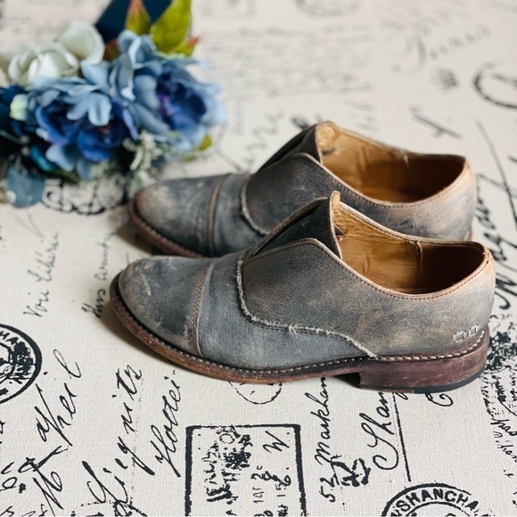 Bed Stu Cobbler Series Rose Leather Slip On Loafer in Gray, Size 7.5 - Picture 2 of 8